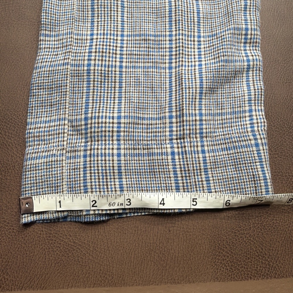 Brooks Brothers 100% Linen Pants Men's 34 Tall 34x35 Plaid Checked Straight Leg - Picture 12 of 13